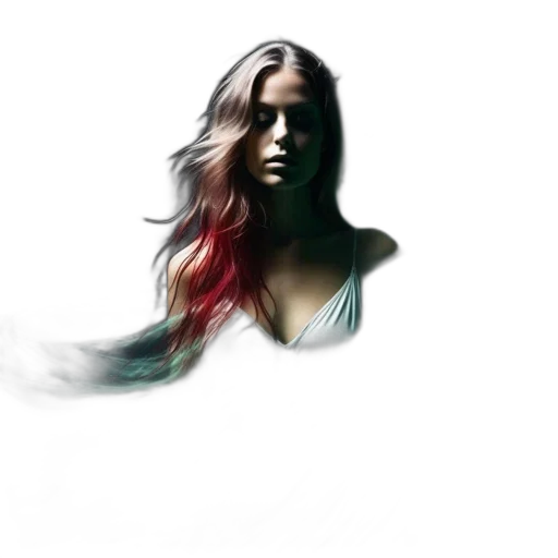 hair, face, dress, mask, photorealistic, concept art, fantasy art, 3d render transparent PNG cut-out