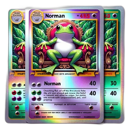 concept art, green, neon, three, tcg, cards, feature, norman transparent PNG cut-out