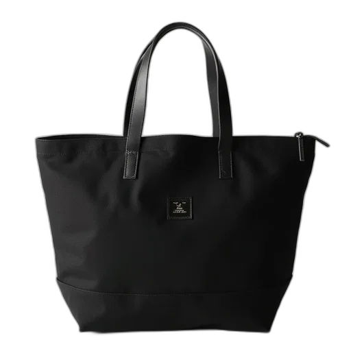 3d render, dark, monochrome, black, canvas, tote, bag, leather transparent PNG cut-out