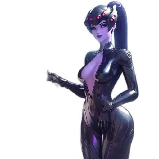 robot, dress, concept art, cyberpunk, fantasy art, comic book art, neon lights, outer space transparent PNG cut-out