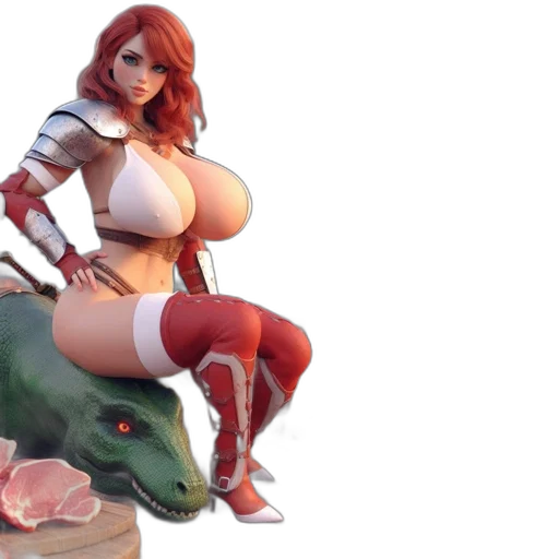 dragon, fantasy art, concept art, 3d render, pixel art, fire, armored, woman transparent PNG cut-out