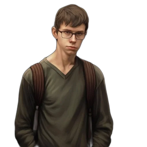 jacket, staff, face, weapon, concept art, photorealistic, pixel art, fantasy art transparent PNG cut-out