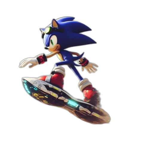 shoes, concept art, 3d render, pixel art, photorealistic, sonic, hedgehog, soars transparent PNG cut-out