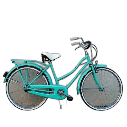3d render, photorealistic, blue, pastel, vintage, teal, bicycle, white transparent PNG cut-out