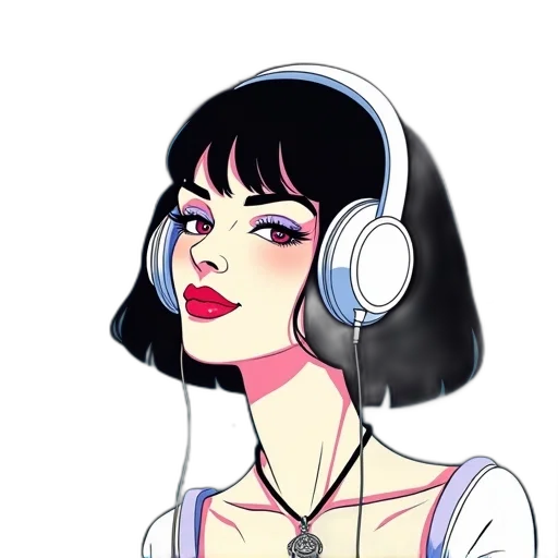 face, dress, cartoon, anime, pixel art, fantasy art, neon lights, neon transparent PNG cut-out