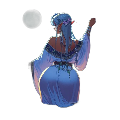 dress, crown, staff, mask, concept art, watercolor, fantasy art, anime transparent PNG cut-out