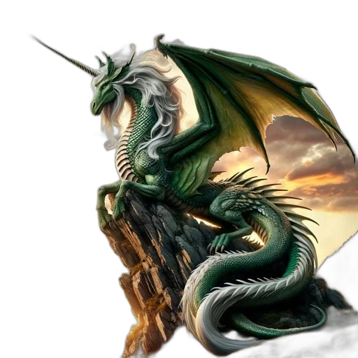 dragon, creature, staff, animal, fantasy art, concept art, photorealistic, 3d render transparent PNG cut-out