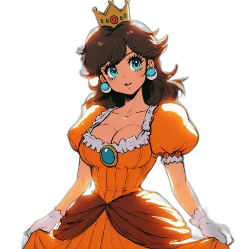 crown, dress, staff, jewelry, concept art, anime, fantasy art, pixel art transparent PNG cut-out
