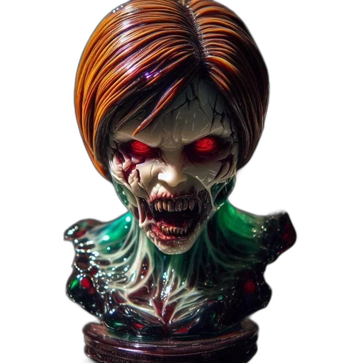 face, creature, 3d render, concept art, detailed, bust, sculpture, depicts transparent PNG cut-out