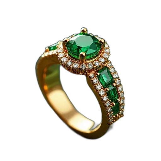 jewelry, crown, 3d render, green transparent PNG cut-out
