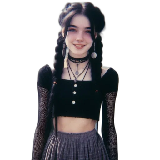 dress, hair, face, jacket, anime, photorealistic, vaporwave, concept art transparent PNG cut-out