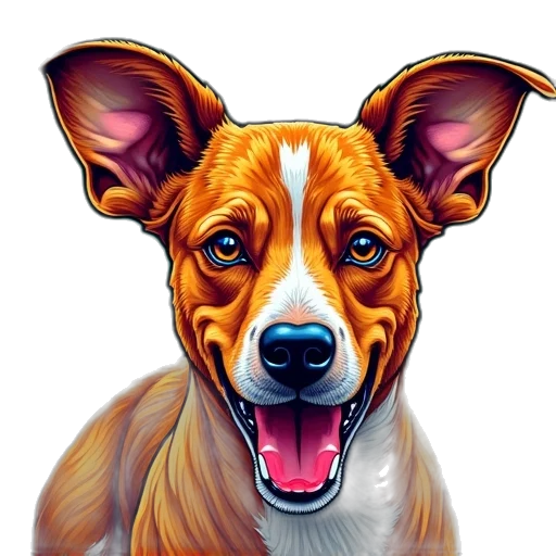 animal, face, staff, photorealistic, oil painting, watercolor, cartoon, dog transparent PNG cut-out