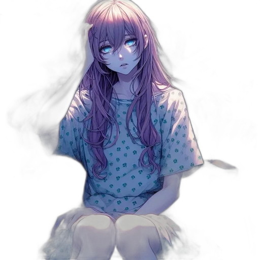 dress, creature, face, mask, watercolor, anime, vaporwave, concept art transparent PNG cut-out