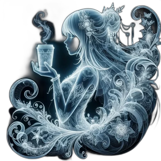 dragon, crown, fantasy art, concept art, comic book art, photorealistic, underwater, fog transparent PNG cut-out
