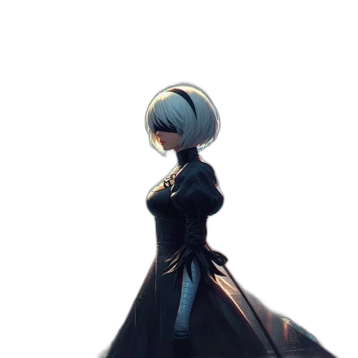 dress, crown, staff, jacket, concept art, anime, fantasy art, pixel art transparent PNG cut-out