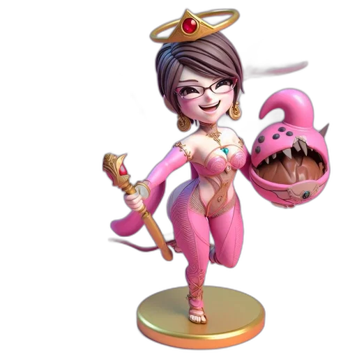 staff, concept art, 3d render, fantasy art, cartoon, animated, female, figure transparent PNG cut-out