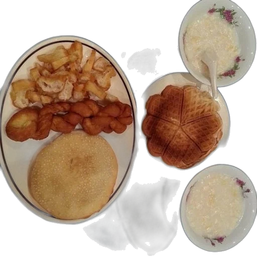 food, plate, waffle, two, bowls, soup transparent PNG cut-out