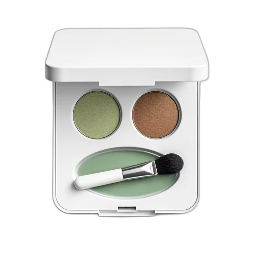 earth tones, green, monochrome, pastel, compact, makeup, palette, white transparent PNG cut-out