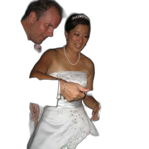 dress, jewelry, staff, photorealistic, bride, groom, cut, into transparent PNG cut-out