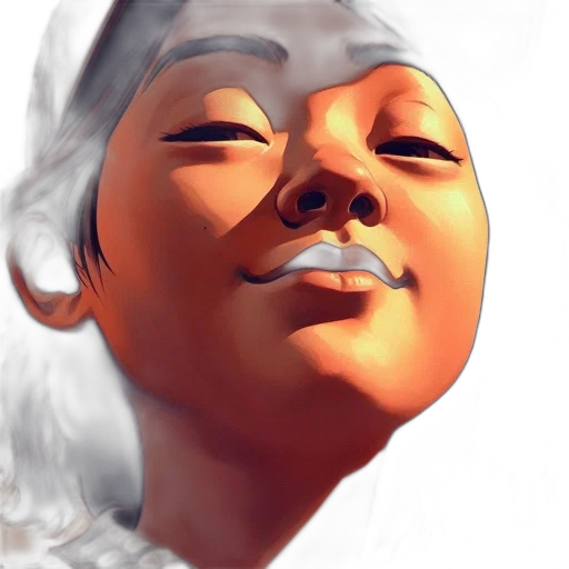 face, photorealistic, concept art, watercolor, comic book art, fire, golden, close-up transparent PNG cut-out