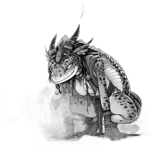 dragon, creature, mask, animal, concept art, fantasy art, pencil sketch, photorealistic transparent PNG cut-out
