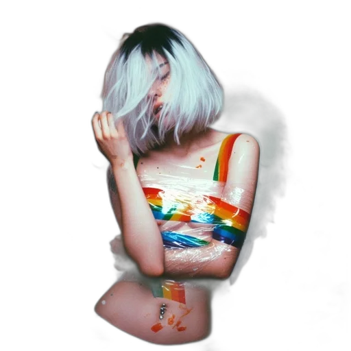 dress, jacket, face, hair, vaporwave, pixel art, watercolor, photorealistic transparent PNG cut-out