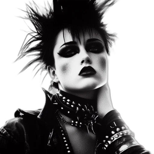 hair, jewelry, face, jacket, photorealistic, cyberpunk, concept art, comic book art transparent PNG cut-out