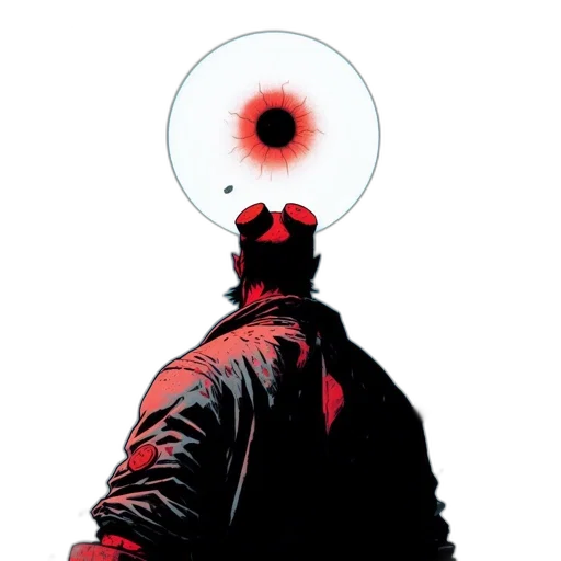 jacket, hat, weapon, robot, comic book art, concept art, cyberpunk, red transparent PNG cut-out