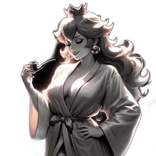 dress, staff, jewelry, crown, concept art, fantasy art, anime, vaporwave transparent PNG cut-out