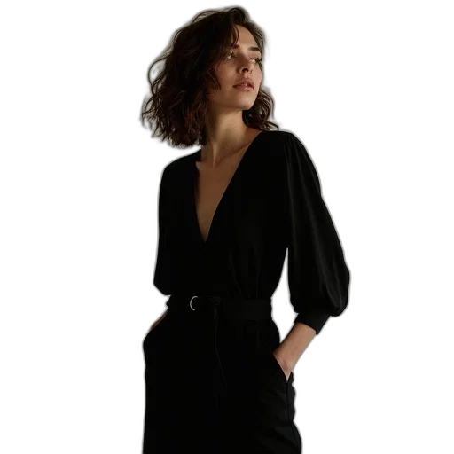 dress, jacket, staff, dark, thelma, jumpsuit, black transparent PNG cut-out