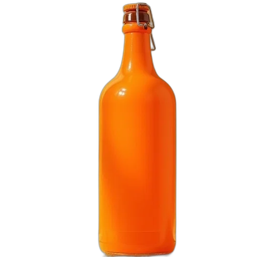 bottle, dress, weapon, food, 3d render, photorealistic, orange, deter transparent PNG cut-out
