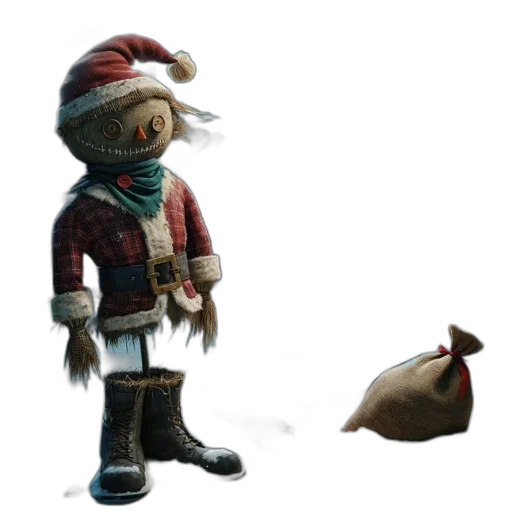 hat, staff, animal, jacket, concept art, 3d render, fantasy art, pixel art transparent PNG cut-out