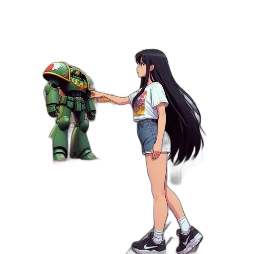robot, weapon, creature, animal, concept art, pixel art, anime, vaporwave transparent PNG cut-out