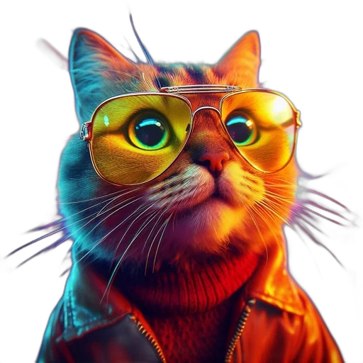 jacket, animal, staff, face, 3d render, photorealistic, concept art, cyberpunk transparent PNG cut-out