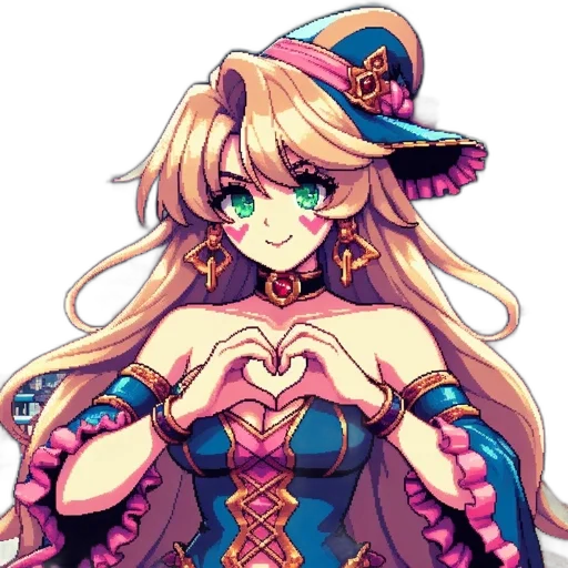 staff, dress, crown, jewelry, pixel art, anime, fantasy art, concept art transparent PNG cut-out