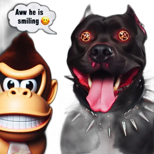 concept art, 3d render, photorealistic, toy, monkey, dog, one, red transparent PNG cut-out