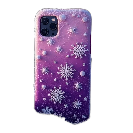 snow, purple, snowflakes, case, mate, blackberry, phone transparent PNG cut-out