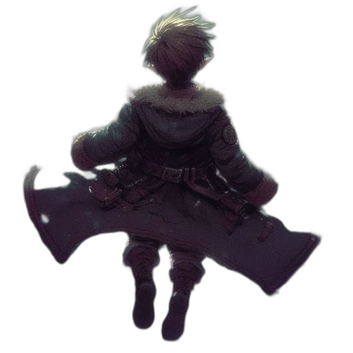 staff, sword, jacket, weapon, concept art, pixel art, fantasy art, watercolor transparent PNG cut-out