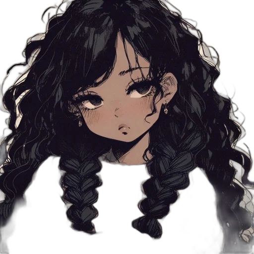 hair, face, crown, staff, anime, pixel art, cartoon, concept art transparent PNG cut-out