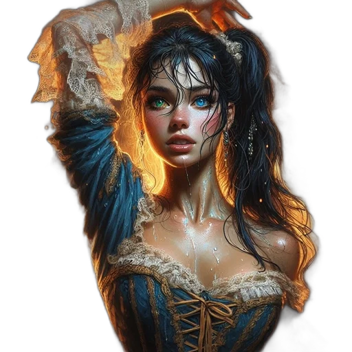 face, mask, dress, crown, fantasy art, oil painting, comic book art, concept art transparent PNG cut-out