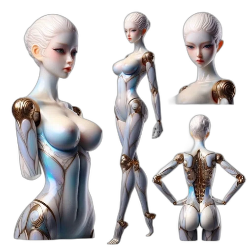 robot, concept art, 3d render, cyberpunk, fantasy art, exquisitely, detailed, humanoid transparent PNG cut-out
