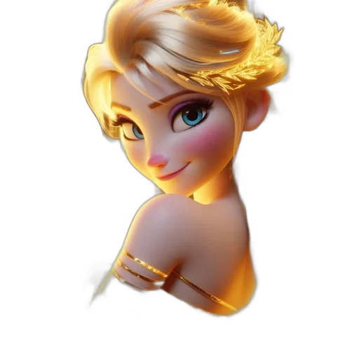 crown, jewelry, staff, face, 3d render, concept art, fantasy art, cartoon transparent PNG cut-out