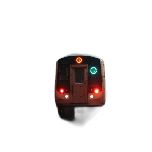 robot, car, 3d render, concept art, pixel art, cyberpunk, train, pulls transparent PNG cut-out