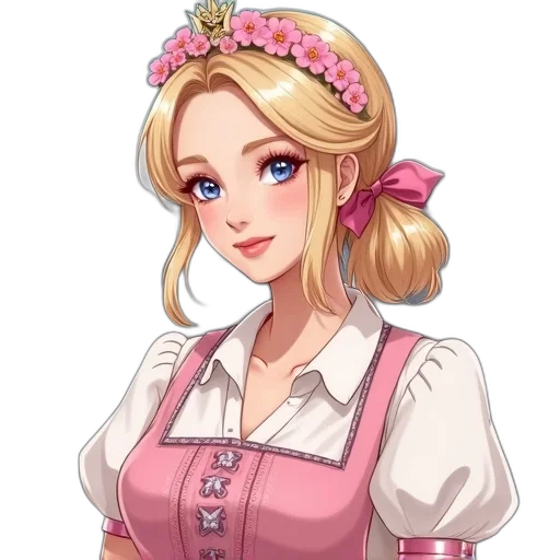 staff, dress, crown, pixel art, fantasy art, anime, cartoon, pastel transparent PNG cut-out