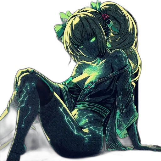 creature, robot, dress, mask, concept art, cyberpunk, anime, pixel art transparent PNG cut-out