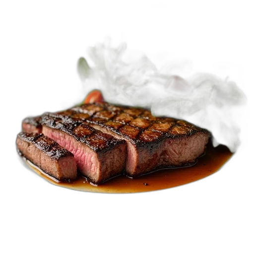 food, animal, photorealistic, 3d render, fresh, cooked, flank, steak transparent PNG cut-out