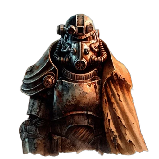 mask, face, robot, staff, concept art, fantasy art, 3d render, watercolor transparent PNG cut-out
