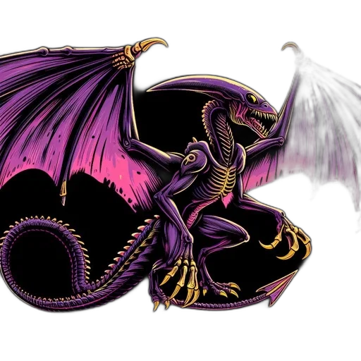 dragon, creature, fantasy art, concept art, pixel art, comic book art, dark, ethereal transparent PNG cut-out