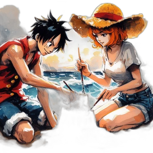 comic book art, concept art, watercolor, anime, underwater, beach, fire, rain transparent PNG cut-out