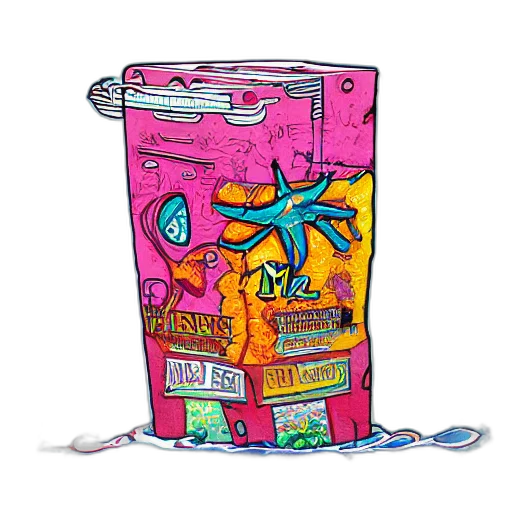 bottle, food, vaporwave, concept art transparent PNG cut-out